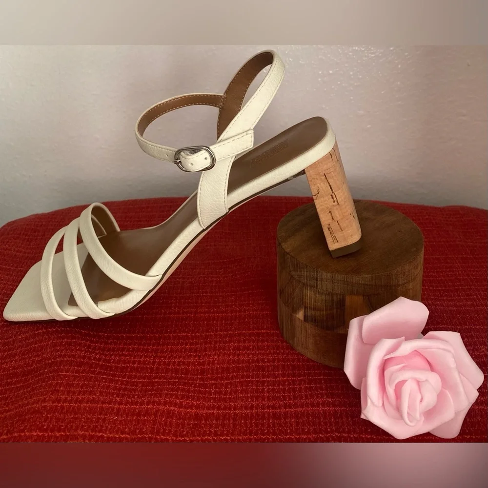 NWT.. WOMENS STRAPPY CORK HEEL SANDALS - Picture 7 of 16